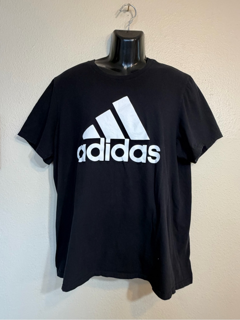 adidas Black T-Shirt with White Trefoil Logo